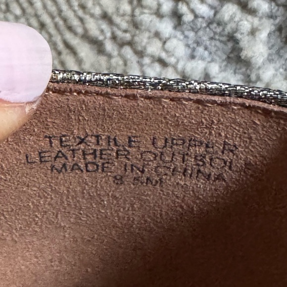 Talbots pointy toe ballet flats Edison bow silver sparkly leather 8.5 - Picture 12 of 12